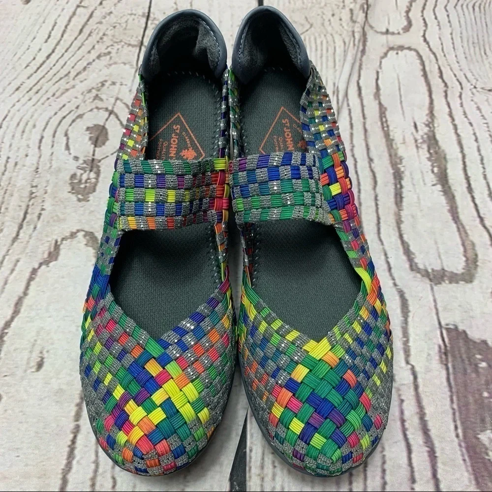 St. John’s Bay Woven Karma Rainbow Wedge Mary Jane